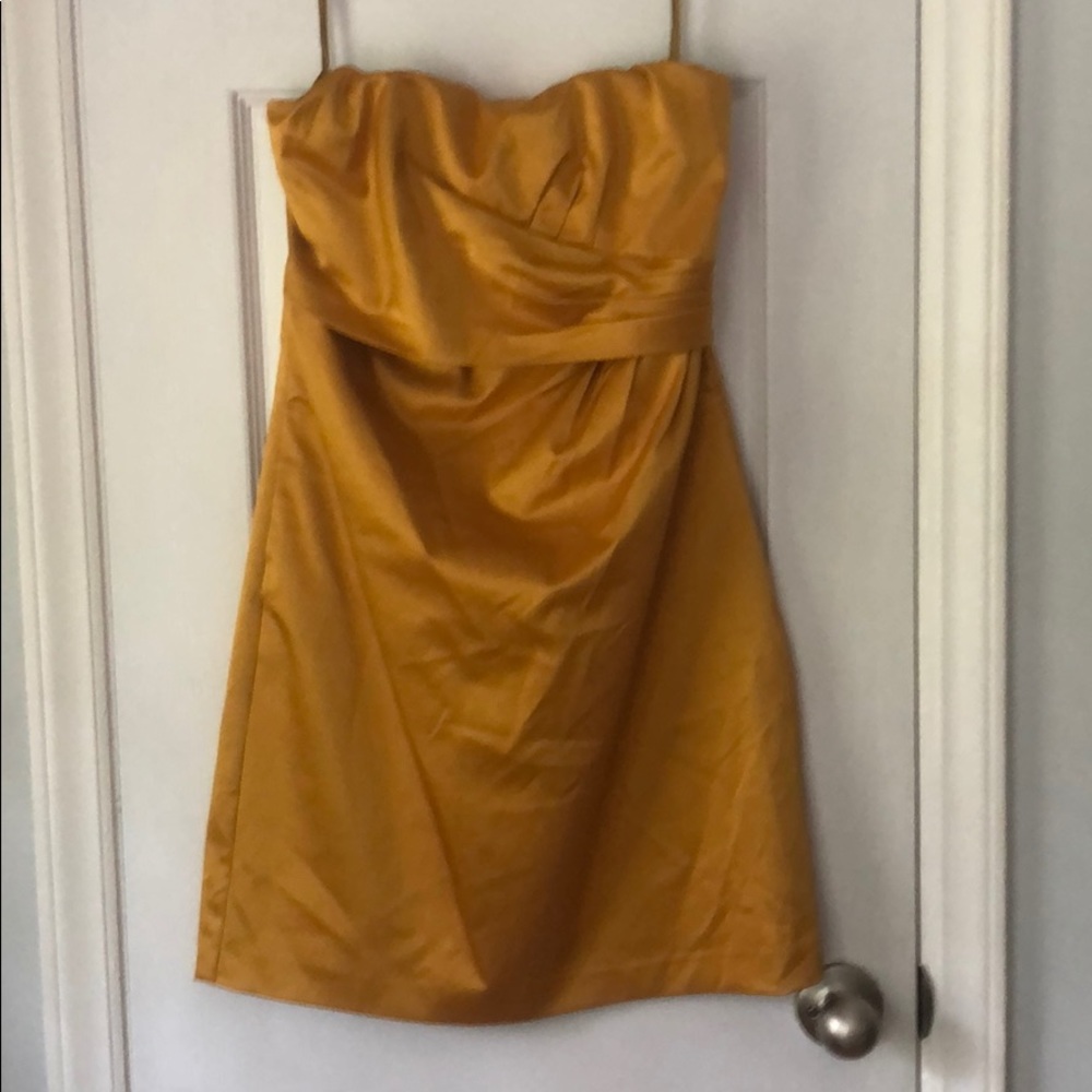 NEVER WORN - Mustard Strapless Cocktail Dress - 6